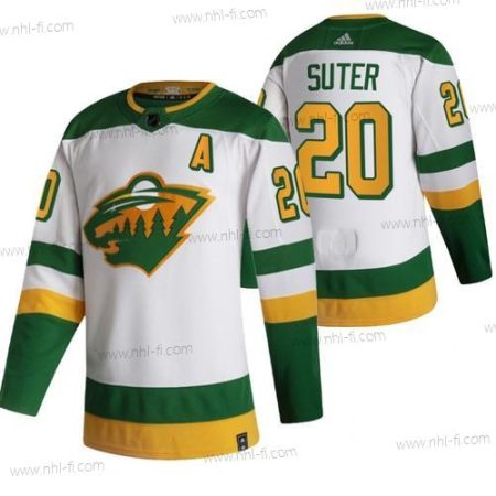 Adidas Minnesota Wild #20 Ryan Suter Valkoinen 2020-21 Käänteinen Retro Vaihtopaita NHL Paita – Miesten