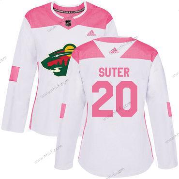 Adidas Minnesota Wild #20 Ryan Suter Valkoinen Pinkki Aito Ommeltu NHL Paita – Naisten