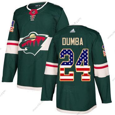 Adidas Minnesota Wild #24 Matt Dumba Vihreä Kotiottelu Aito USA Flag Ommeltu NHL Paita – Miesten