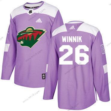 Adidas Minnesota Wild #26 Daniel Winnik Violetti Aito Taistelee syöpää vastaan Ommeltu NHL Paita – Miesten