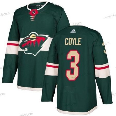 Adidas Minnesota Wild #3 Charlie Coyle Vihreä Kotiottelu Aito Ommeltu NHL Paita – Miesten