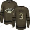 Adidas Minnesota Wild #3 Charlie Coyle Vihreä Salute to Service Ommeltu NHL Paita – Miesten