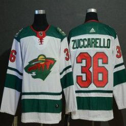 Adidas Minnesota Wild #36 Mats Zuccarello Vihreä Valkoinen Ommeltu NHL Paita – Miesten