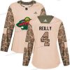 Adidas Minnesota Wild #4 Mike Reilly Maastokuvio Aito 2017 Veterans Day Ommeltu NHL Paita – Naisten