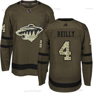 Adidas Minnesota Wild #4 Mike Reilly Vihreä Salute to Service Ommeltu NHL Paita – Miesten