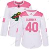 Adidas Minnesota Wild #40 Devan Dubnyk Valkoinen Pinkki Aito Ommeltu NHL Paita – Naisten