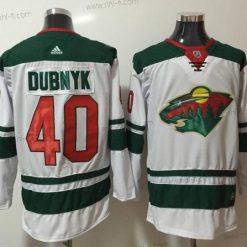 Adidas Minnesota Wild #40 Devan Dubnyk Valkoinen Road Aito Ommeltu NHL Paita – Miesten