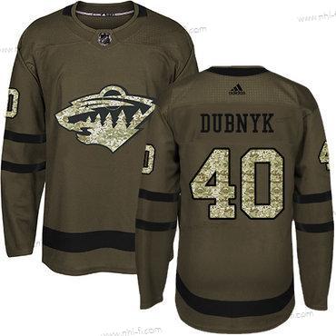 Adidas Minnesota Wild #40 Devan Dubnyk Vihreä Salute to Service Ommeltu NHL Paita – Miesten