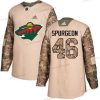 Adidas Minnesota Wild #46 Jared Spurgeon Maastokuvio Aito 2017 Veterans Day Ommeltu NHL Paita – Miesten