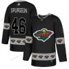 Adidas Minnesota Wild #46 Jared Spurgeon Musta Maajoukkue Logos Paita – Miesten