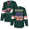 Adidas Minnesota Wild #46 Jared Spurgeon Vihreä Kotiottelu Aito USA Flag Ommeltu NHL Paita – Miesten