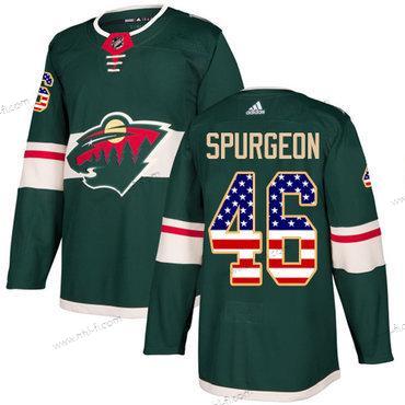 Adidas Minnesota Wild #46 Jared Spurgeon Vihreä Kotiottelu Aito USA Flag Ommeltu NHL Paita – Miesten