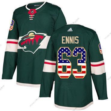 Adidas Minnesota Wild #63 Tyler Ennis Vihreä Kotiottelu Aito USA Flag Ommeltu NHL Paita – Miesten