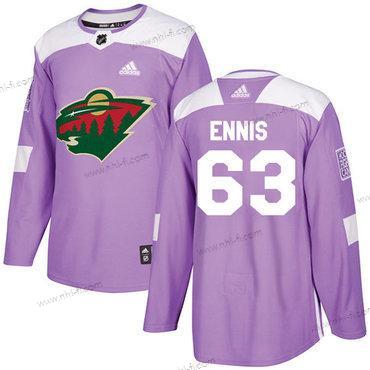 Adidas Minnesota Wild #63 Tyler Ennis Violetti Aito Taistelee syöpää vastaan Ommeltu NHL Paita – Miesten