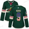 Adidas Minnesota Wild #9 Mikko Koivu Vihreä Kotiottelu Aito USA Flag Ommeltu NHL Paita – Naisten