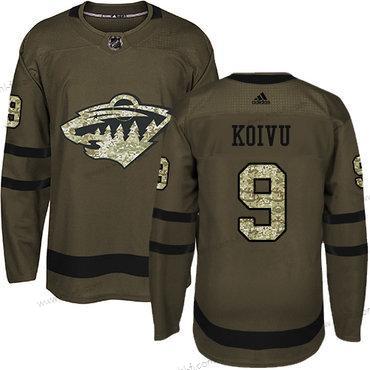 Adidas Minnesota Wild #9 Mikko Koivu Vihreä Salute to Service Ommeltu NHL Paita – Miesten