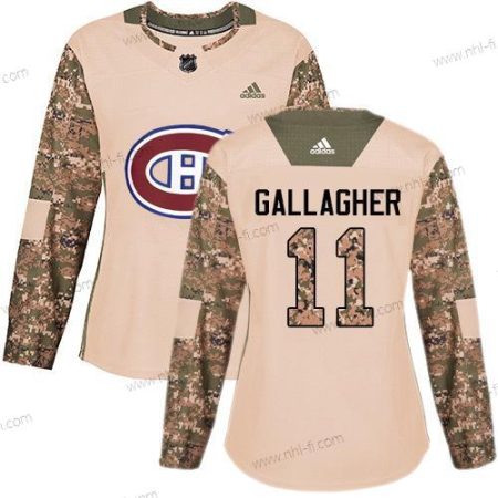 Adidas Montreal Canadiens #11 Brendan Gallagher Maastokuvio Aito 2017 Veterans Day Ommeltu NHL Paita – Naisten