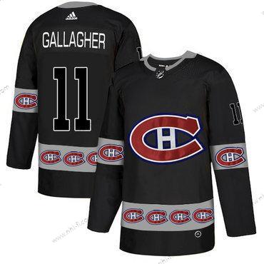 Adidas Montreal Canadiens #11 Brendan Gallagher Musta Maajoukkue Logos Paita – Miesten