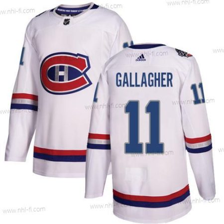 Adidas Montreal Canadiens #11 Brendan Gallagher Valkoinen Aito 1917-2017 100th Klassinen Ommeltu NHL Paita – Miesten