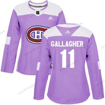 Adidas Montreal Canadiens #11 Brendan Gallagher Violetti Aito Taistelee syöpää vastaan Ommeltu NHL Paita – Naisten