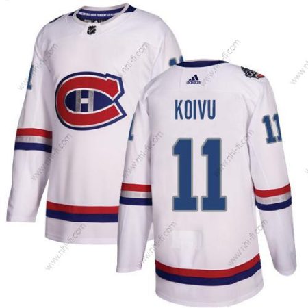 Adidas Montreal Canadiens #11 Saku Koivu Valkoinen Aito 1917-2017 100th Klassinen Ommeltu NHL Paita – Miesten