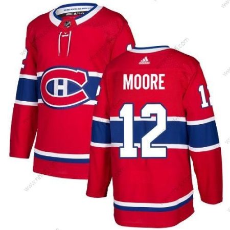 Adidas Montreal Canadiens #12 Dickie Moore Punainen Kotiottelu Aito Ommeltu NHL Paita – Miesten