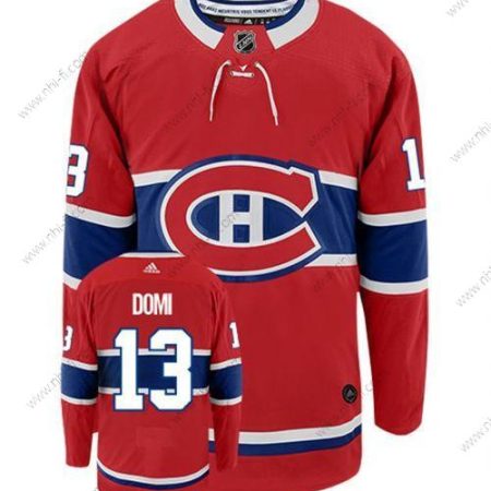 Adidas Montreal Canadiens #13 Max Domi Punainen Sininen Aito Kotiottelu NHL Jääkiekko Paita – Miesten