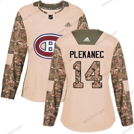 Adidas Montreal Canadiens #14 Tomas Plekanec Maastokuvio Aito 2017 Veterans Day Ommeltu NHL Paita – Naisten