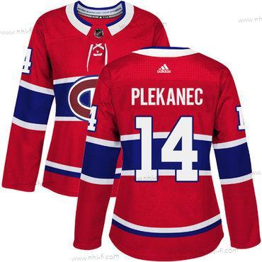 Adidas Montreal Canadiens #14 Tomas Plekanec Punainen Kotiottelu Aito Ommeltu NHL Paita – Naisten