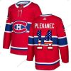 Adidas Montreal Canadiens #14 Tomas Plekanec Punainen Kotiottelu Aito USA Flag Ommeltu NHL Paita – Miesten