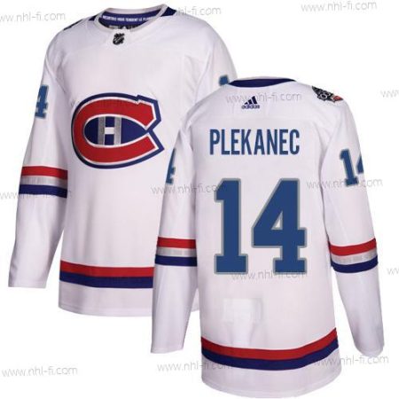 Adidas Montreal Canadiens #14 Tomas Plekanec Valkoinen Aito 1917-2017 100th Klassinen Ommeltu NHL Paita – Miesten