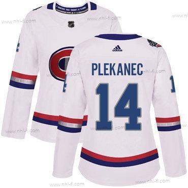 Adidas Montreal Canadiens #14 Tomas Plekanec Valkoinen Aito 1917-2017 100th Klassinen Ommeltu NHL Paita – Naisten