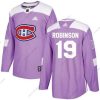 Adidas Montreal Canadiens #19 Larry Robinson Violetti Aito Taistelee syöpää vastaan Ommeltu NHL Paita – Miesten