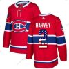 Adidas Montreal Canadiens #2 Doug Harvey Punainen Kotiottelu Aito USA Flag Ommeltu NHL Paita – Miesten