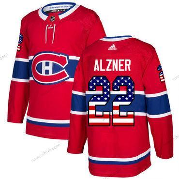 Adidas Montreal Canadiens #22 Karl Alzner Punainen Kotiottelu Aito USA Flag Ommeltu NHL Paita – Miesten