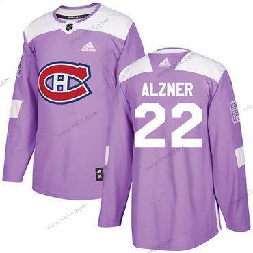 Adidas Montreal Canadiens #22 Karl Alzner Violetti Aito Taistelee syöpää vastaan Ommeltu NHL Paita – Miesten