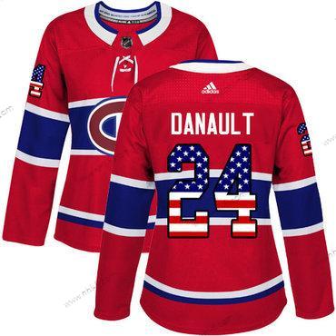 Adidas Montreal Canadiens #24 Phillip Danault Punainen Kotiottelu Aito USA Flag Ommeltu NHL Paita – Naisten