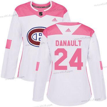 Adidas Montreal Canadiens #24 Phillip Danault Valkoinen Pinkki Aito Ommeltu NHL Paita – Naisten