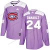 Adidas Montreal Canadiens #24 Phillip Danault Violetti Aito Taistelee syöpää vastaan Ommeltu NHL Paita – Miesten