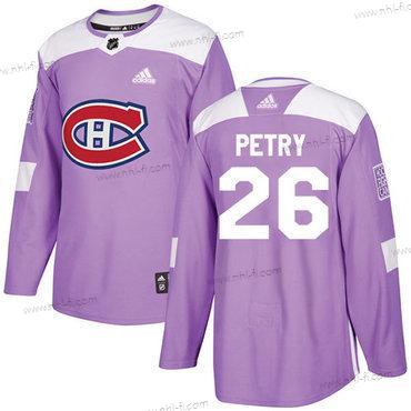 Adidas Montreal Canadiens #26 Jeff Petry Violetti Aito Taistelee syöpää vastaan Ommeltu NHL Paita – Miesten