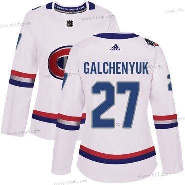 Adidas Montreal Canadiens #27 Alex Galchenyuk Valkoinen Aito 1917-2017 100th Klassinen Ommeltu NHL Paita – Naisten