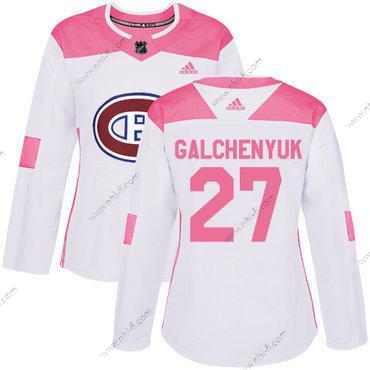 Adidas Montreal Canadiens #27 Alex Galchenyuk Valkoinen Pinkki Aito Ommeltu NHL Paita – Naisten