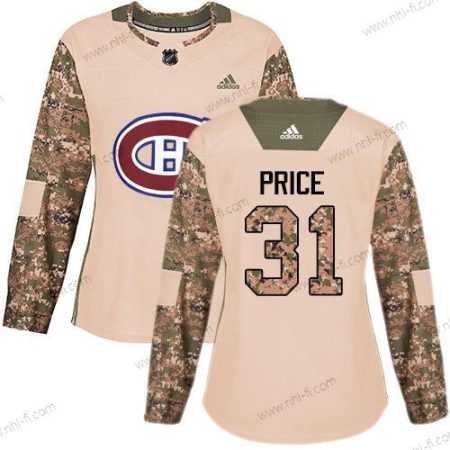 Adidas Montreal Canadiens #31 Carey Price Maastokuvio Aito 2017 Veterans Day Ommeltu NHL Paita – Naisten