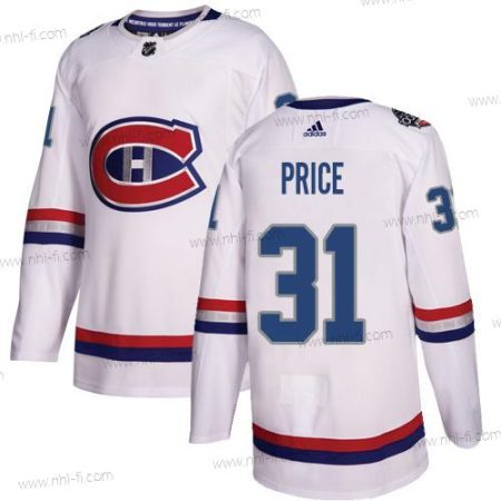 Adidas Montreal Canadiens #31 Carey Price Valkoinen Aito 1917-2017 100th Klassinen Ommeltu NHL Paita – Miesten