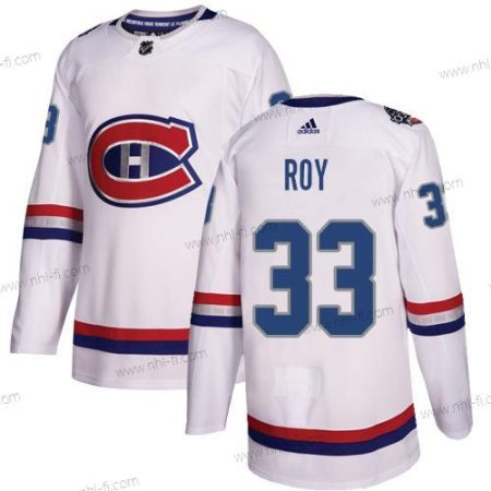 Adidas Montreal Canadiens #33 Patrick Roy Valkoinen Aito 1917-2017 100th Klassinen Ommeltu NHL Paita – Miesten