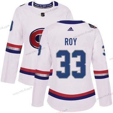 Adidas Montreal Canadiens #33 Patrick Roy Valkoinen Aito 1917-2017 100th Klassinen Ommeltu NHL Paita – Naisten