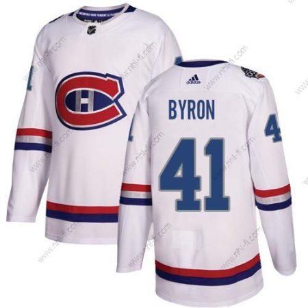 Adidas Montreal Canadiens #41 Paul Byron Valkoinen Aito 1917-2017 100th Klassinen Ommeltu NHL Paita – Miesten