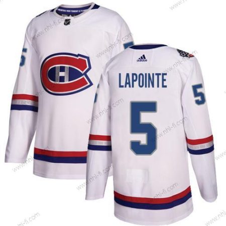 Adidas Montreal Canadiens #5 Guy Lapointe Valkoinen Aito 1917-2017 100th Klassinen Ommeltu NHL Paita – Miesten