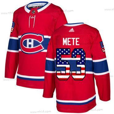 Adidas Montreal Canadiens #53 Victor Mete Punainen Kotiottelu Aito USA Flag Ommeltu NHL Paita – Miesten