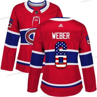 Adidas Montreal Canadiens #6 Shea Weber Punainen Kotiottelu Aito USA Flag Ommeltu NHL Paita – Naisten